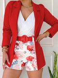 Blazer Feminino e Short Cintura Alta Conjunto - Ela na Moda