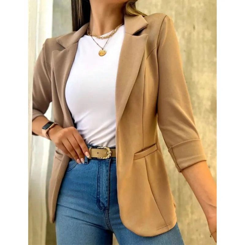 Blazer Feminino em Alfaiataria Aberto - Ela na Moda