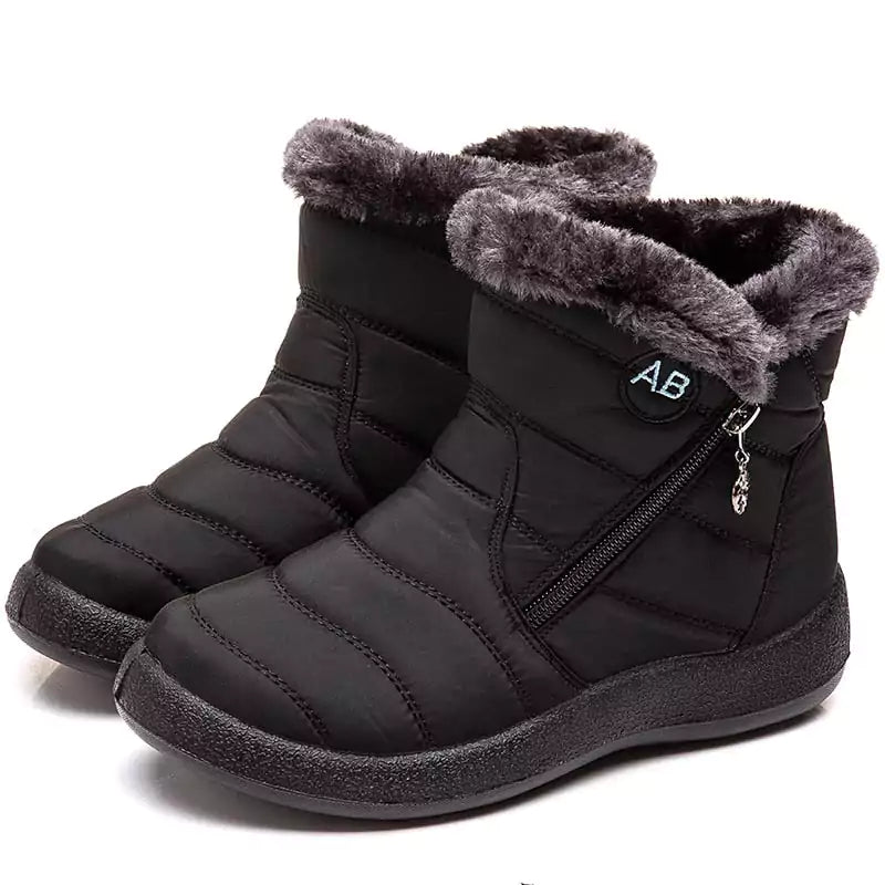 Bota de Inverno Casual Cano Alto a Prova D'água PlushyBoots | Ela Na Moda