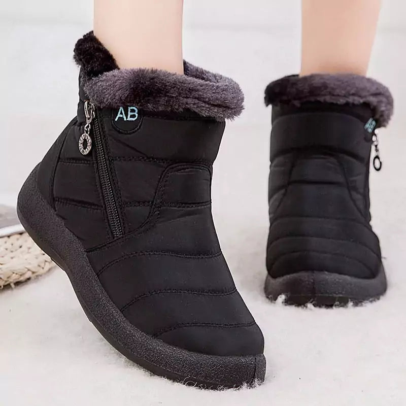 Bota de Inverno Casual Cano Alto a Prova D'água PlushyBoots | Ela Na Moda