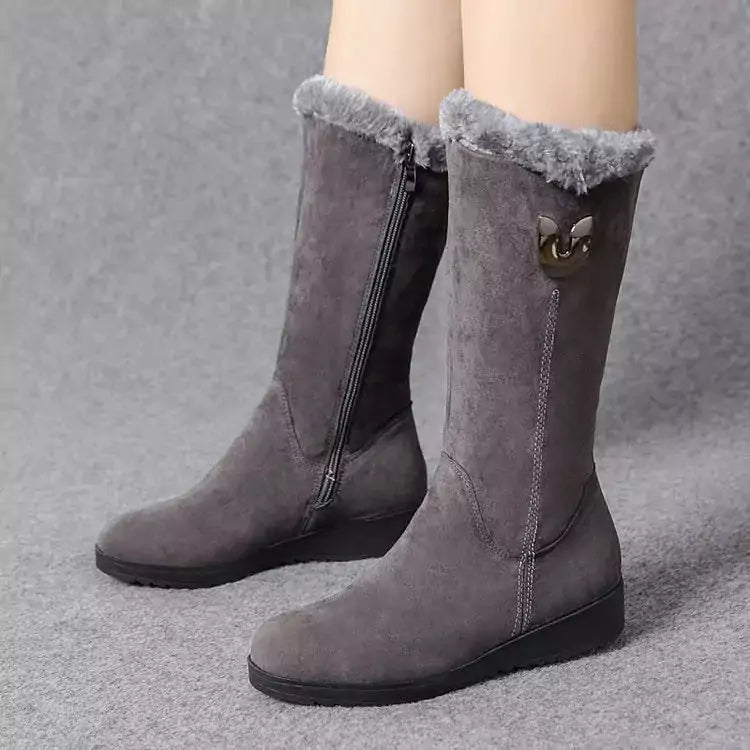 Bota Feminina de Frio Cinza