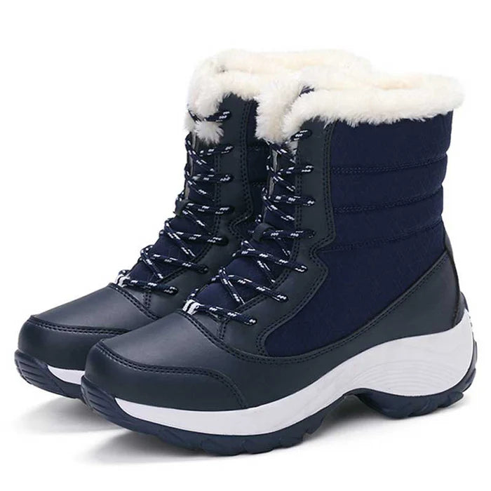 Bota de Veludo de Inverno Azul