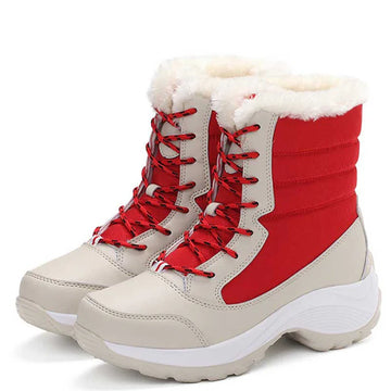 Bota de Veludo de Inverno Vermelho