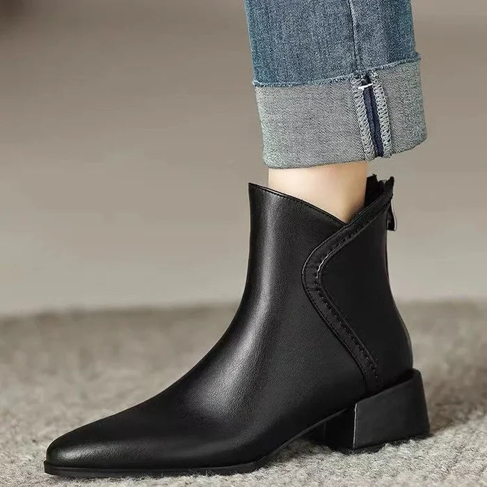 Bota Salto Curto Casual Moda Britânica