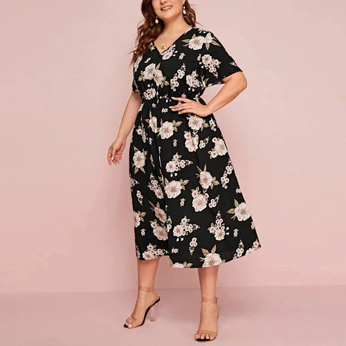 Vestido Floral Plus Size Thaís