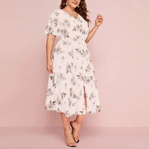 Vestido Floral Plus Size Thaís